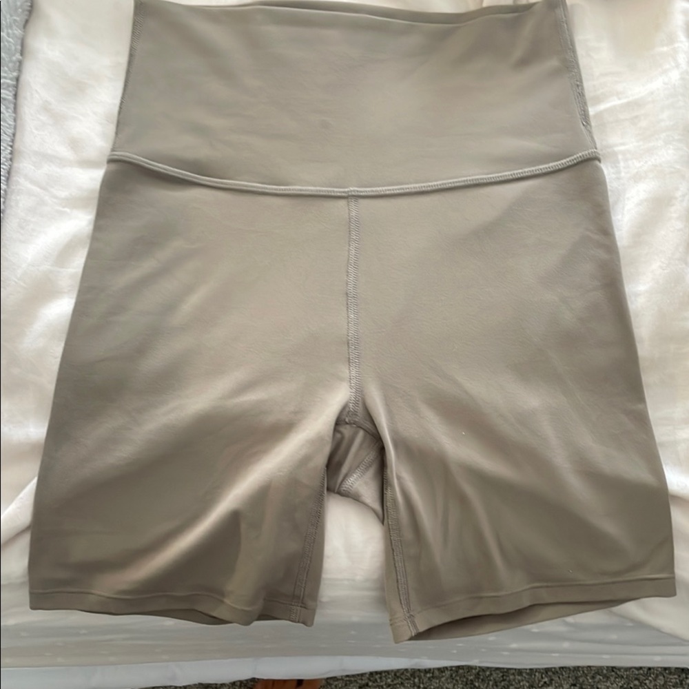 High-Waisted Tan Bike Shorts